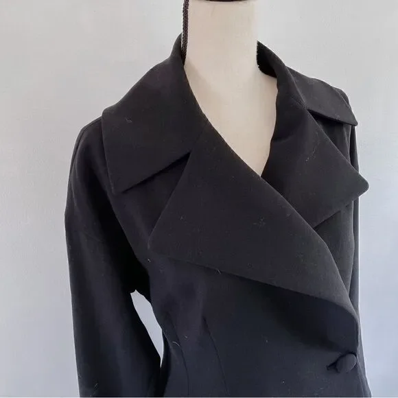 Ralph Lauren Collection Purple Label Chrystie Wool Black Blazer Jacket Sz 8